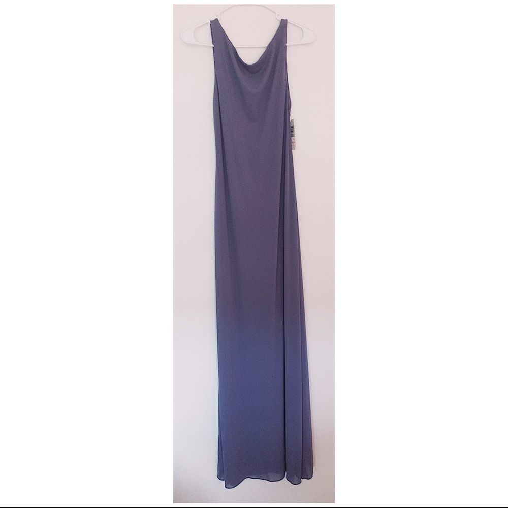 Laundry by Shelli Segal Gray Gown with Open Back